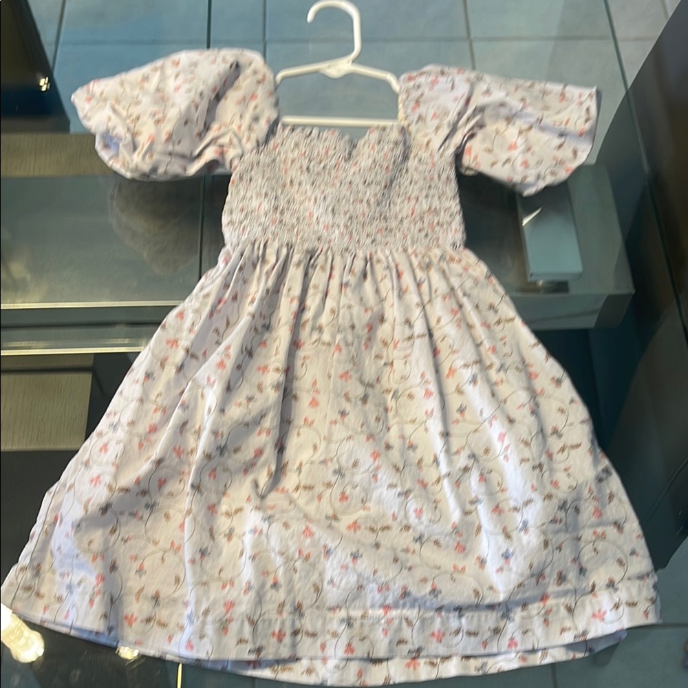 Pink Smocked Puff Sleeve Sundress